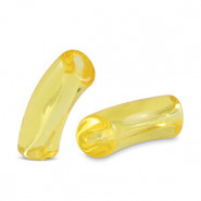 Acrylic Tube bead 34x12mm - Freesia yellow